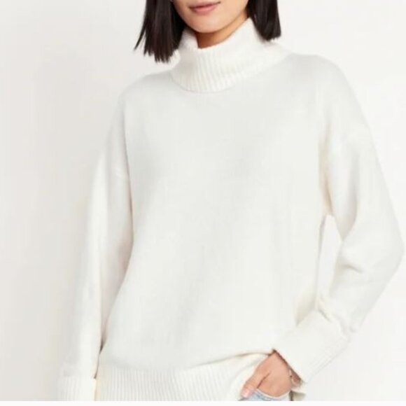 Old Navy Nara So Soft Oversized Slouchy Cotton Blend Turtleneck Sweater New - Picture 1 of 9